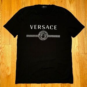 Versace Black White Runway Medusa Logo Tshirt